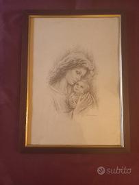 Giuseppe Tarantino quadro vintage donna bambino