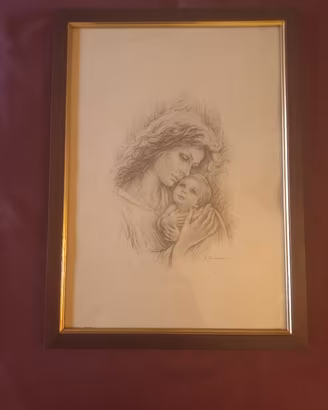 Giuseppe Tarantino quadro vintage donna bambino