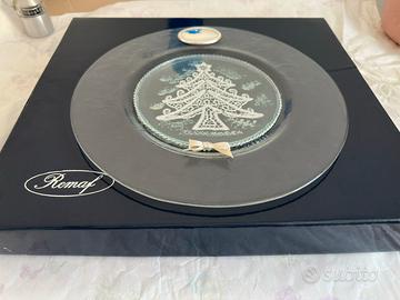 Piatto natalizio in cristallo Remaf