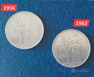 Moneta da 100 Lire 1956-63 "Minerva"