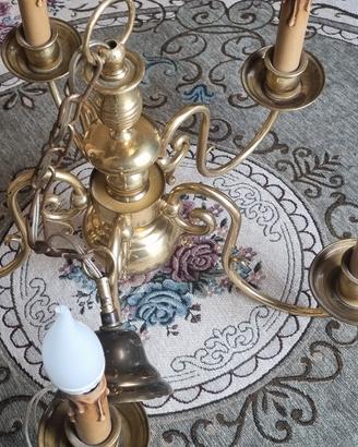 Lampadario  ottone.