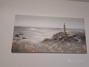 Quadro di un faro in rilievo