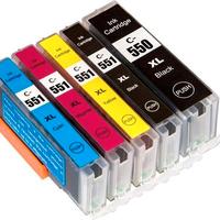 5 cartucce compatibili CANON 550-551XL