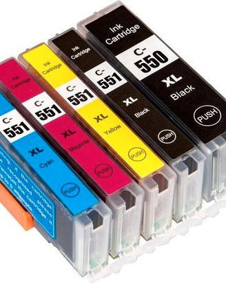 5 cartucce compatibili CANON 550-551XL