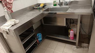 Lavello ad angolo con scorrimento