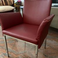 2 Poltrone in Pelle Bordeaux