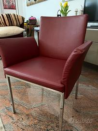 2 Poltrone in Pelle Bordeaux