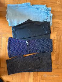 Jeans, pantaloni pelle nero, brillantini donna