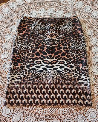 Gonna animalier leopardata Tg 50