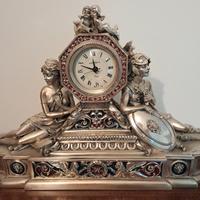 Orologio da tavolo in argento, collezione anni  30