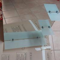 SPECCHIO DECORATIVO CON MENSOLA IN VETRO SATINATO 