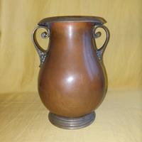 bel VASO in RAME a due anse, vintage, alto 20 cm