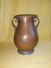 bel VASO in RAME a due anse, vintage, alto 20 cm