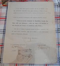 Documento giuramento intestato di funzionario RSI