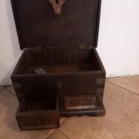 Bauletto legno massello con due cassetti