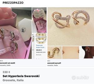 Swaroski set anelli e ear cuff