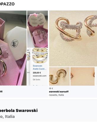 Swaroski set anelli e ear cuff