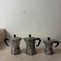 Lotto 3 moka vintage in alluminio