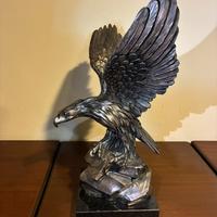 Scultura Aquila in bronzo GUIDO MARIANI alt 42cm