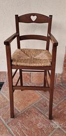 Seggiolone legno e paglia