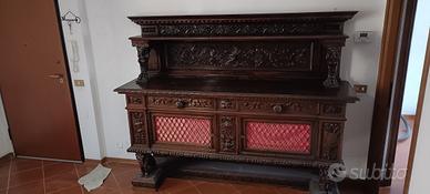 credenza buffet legno noce massello 