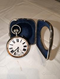 Orologio ricarica 8 giorni in argento stemma reale