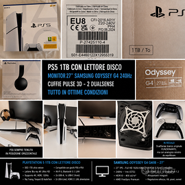 PS5 1TB DISC + MONITOR SAMSUNG 27” 240Hz + PULSE 3