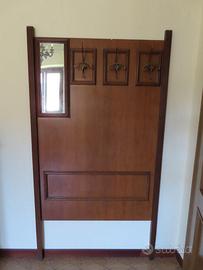 Appendiabiti con specchio, ganci in ottone VINTAGE