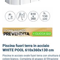 Piscina in acciaio WHITE POOL 610x360x