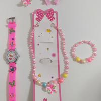 set orologio + accessori bambina soggetto farfalla