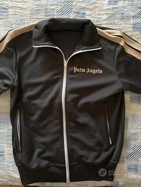 felpa palm angels grigia con dettagli oro