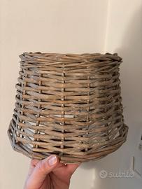 Paralume in rattan per lampada shabby chic