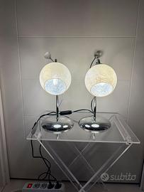 coppia abat-jour moderno cromato con cristalli