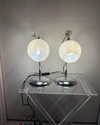 coppia abat-jour moderno cromato con cristalli
