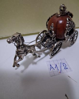 Carrozza Cenerentola arg. 800 Microfusione g. 40,8