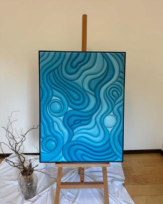 Quadro 3D moderno fatto a mano 100x77 design lusso