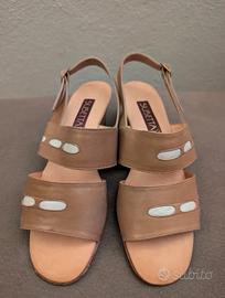 Sandali Susetta Beige Panna Cuoio Made in italy