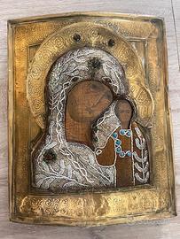 Antica Icona Russa MADRE DI DIO di Kazan