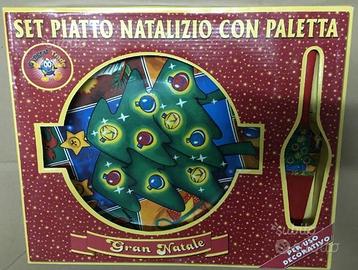 Piatto natalizio per panettone con paletta