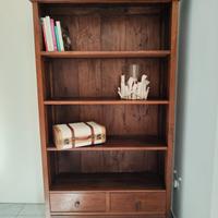 libreria a giorno in legno massello esotico