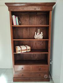 libreria a giorno in legno massello esotico
