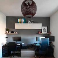 Mobile soggiorno moderno bianco e rovere chiaro