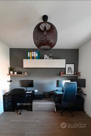 Mobile soggiorno moderno bianco e rovere chiaro