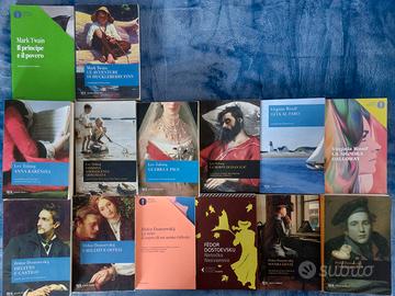 Libri Dostoevskij + Tolstoj + M. Twain + V. Woof