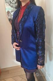 Giacca elegante  handmade pizzo e bottone gioiello