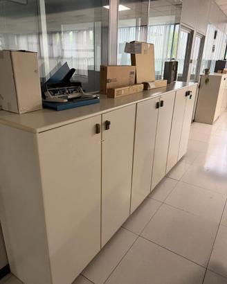 Credenza / armadio basso ufficio bianco con ante