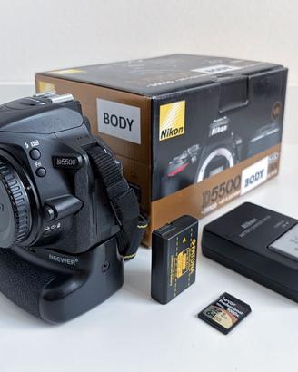 Nikon D5500 + Battery Grip + 2 Batterie + Scatola