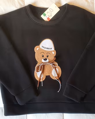 Felpa nera donna Made in Italy