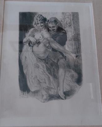 Antica acquaforte del 1926 erotica Francese 