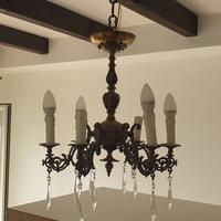 Antico Lampadario con 6 luci RESTAURATO 